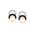 14KT Yellow Gold Sleek Semicircles Diamond Stud Earrings,,hi-res view 1