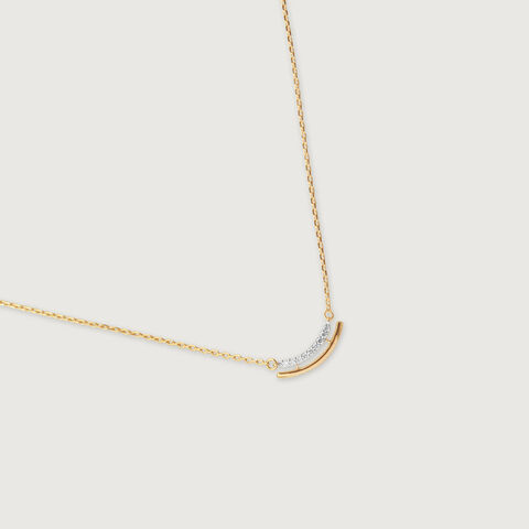 Curved Spark Diamond Necklace