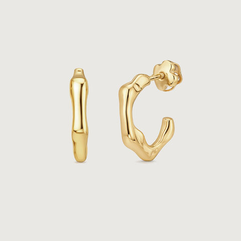 Organic Sculpt Gold Hoop Earrings