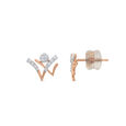 14 KT Rose Gold Abstract Diamond Stud Earrings,,hi-res view 1