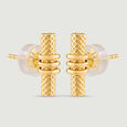 Textured Wrapped Gold Stud Earrings,,hi-res view 5
