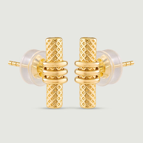 Textured Wrapped Gold Stud Earrings