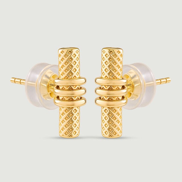 Textured Wrapped Gold Stud Earrings,,hi-res image number null