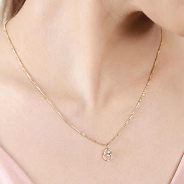 14KT Yellow Gold Sleek Circles Diamond Pendant,,hi-res image number null