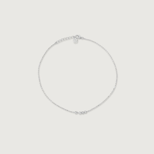 Delicate Shine Single Silver Anklet,,hi-res image number null