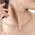14KT Yellow Gold Delicate Radians Diamond Necklace,,hi-res view 3