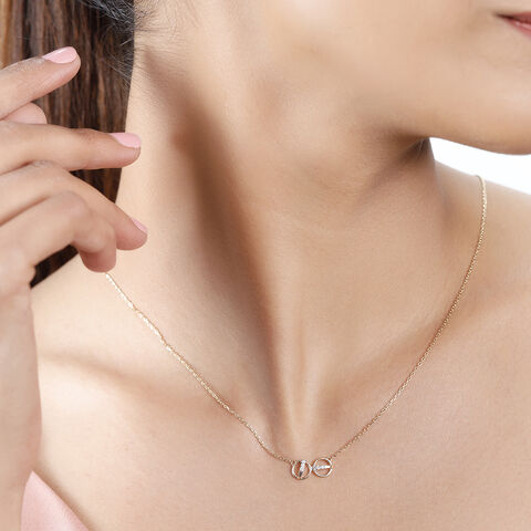 14KT Yellow Gold Delicate Radians Diamond Necklace