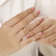 Letter J 14KT Yellow Gold Initial Ring,,hi-res view 2