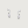Playful Loop Silver Hoop Earrings,,hi-res view 3