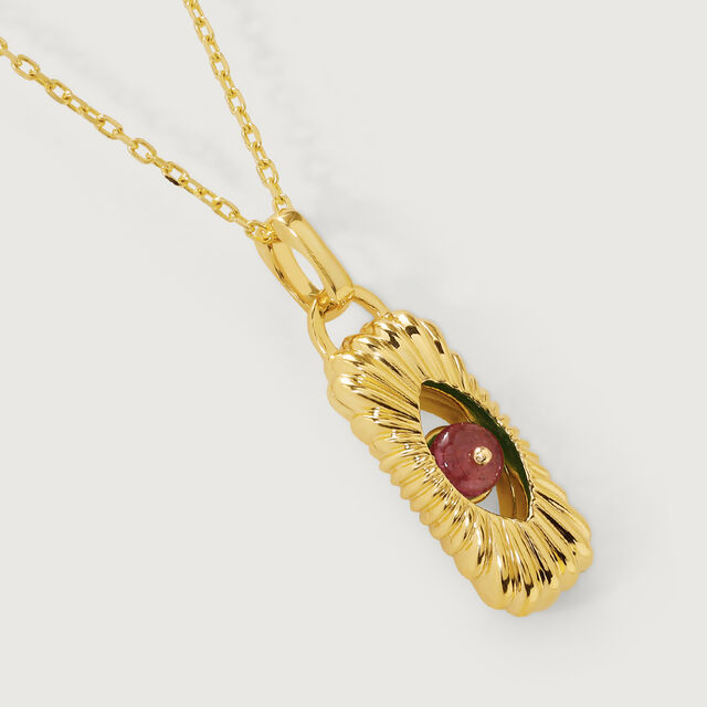 Graceful Guardian 18KT Pink Tourmaline Pendant with chain,,hi-res image number null