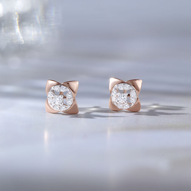 Blossom Spark Gold & Diamond Stud Earrings,,hi-res image number null