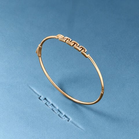 Refined Geometric Gold Bangle