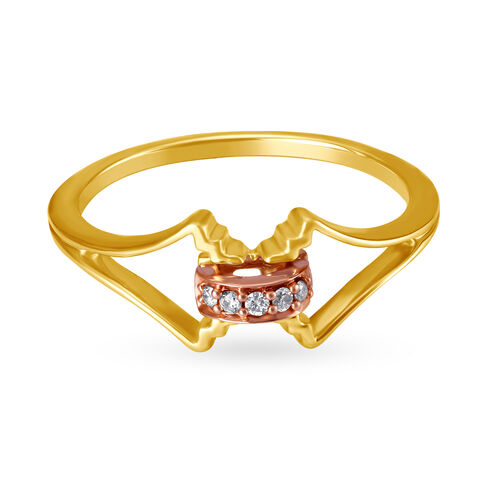 14kt Yellow and Rose Gold Diamond Ring With Rose Gold Plating