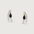 Elegant Cascade 14KT Sapphire & Diamond Earrings,,hi-res view 3