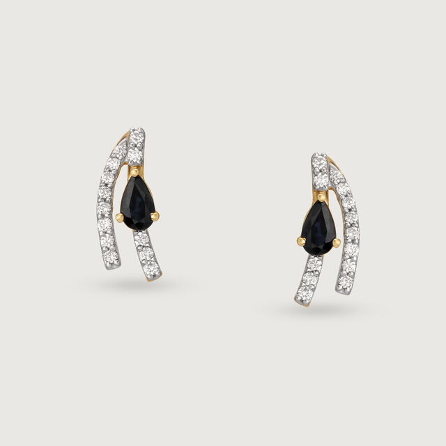 Elegant Cascade 14KT Sapphire & Diamond Earrings,,hi-res image number null