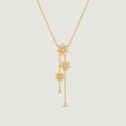 Radiant Floral Gold Lariat Necklace,,hi-res view 4