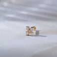 Squared Sparkle Gold and Diamond Nose Pin,,hi-res view 1