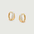 Luminous Arc Diamond Hoop Earrings,,hi-res view 3
