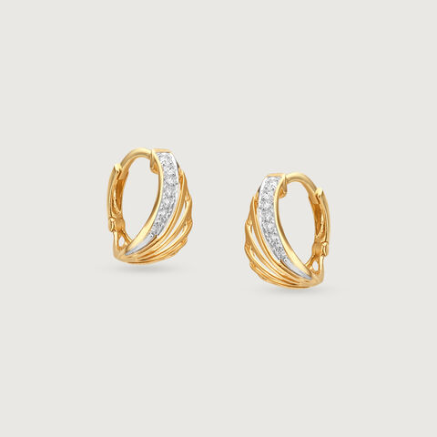 Luminous Arc Diamond Hoop Earrings