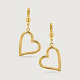 Cherished Heart 18KT Hoop Earrings,,hi-res view 3