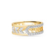 14KT Yellow Gold Shining Beacon Diamond Finger Ring,,hi-res view 2