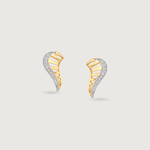 Graceful Wing Diamond Stud Earrings,,hi-res image number null