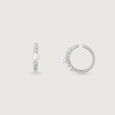 Twinkle Dot Silver Hoop Earrings,,hi-res view 4