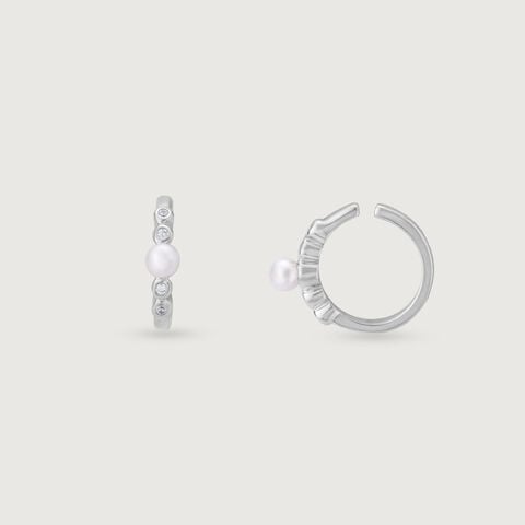 Twinkle Dot Silver Hoop Earrings