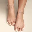 Daisy Dance Silver Anklet,,hi-res view 2