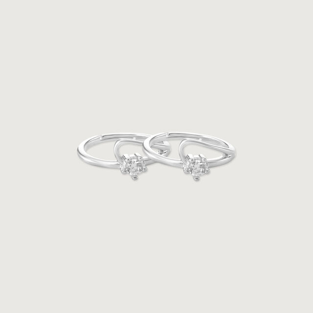 Sleek Curve Silver Toe Rings,,hi-res image number null