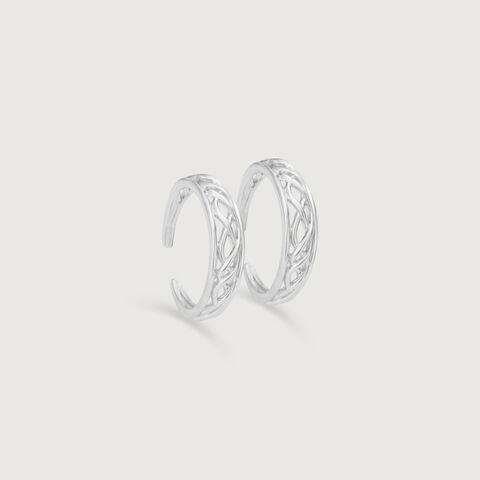 Bold Weave Silver Toe Rings