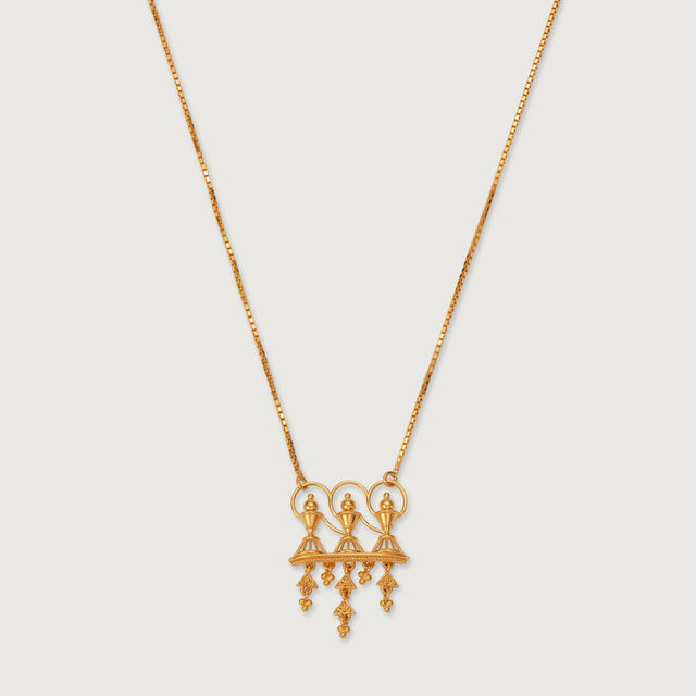 Warli Dreams 22KT Gold Pendant & Chain,,hi-res image number null