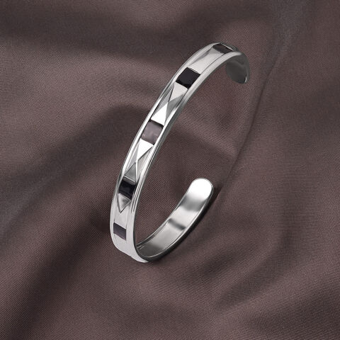 Faceted Edge Silver Kada