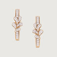 Blossom Chic Gold & Diamond Hoop Earrings,,hi-res view 3