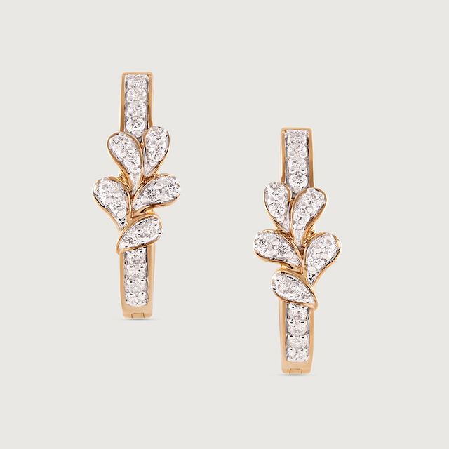 Blossom Chic Gold & Diamond Hoop Earrings,,hi-res image number null