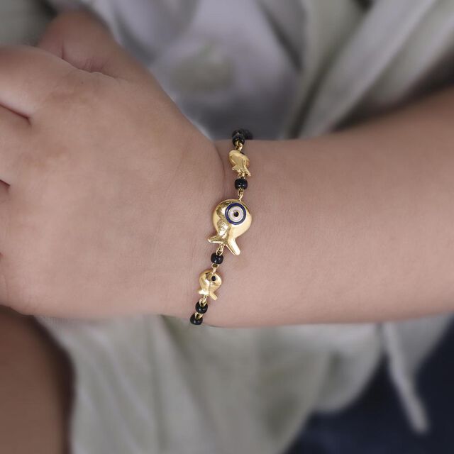 Evil Eye Splash Gold Bracelet,,hi-res image number null