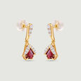 Joyful Lantern Pink Garnet Drop Earrings,,hi-res view 3
