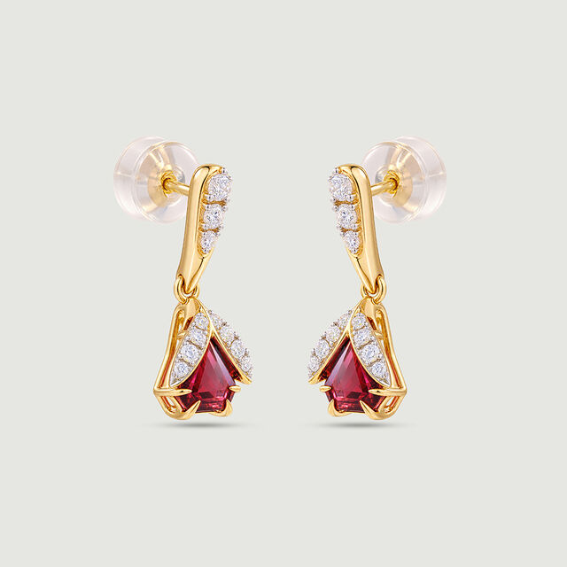 Joyful Lantern Pink Garnet Drop Earrings,,hi-res image number null