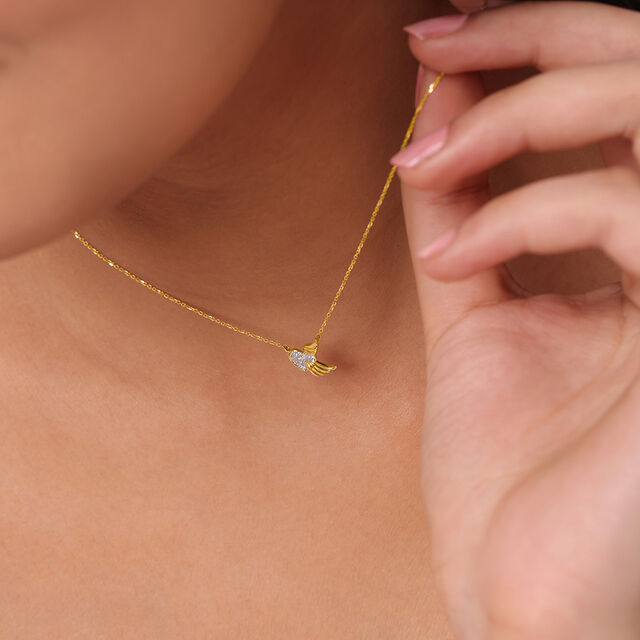 Cupid Edit Mystic Wings 14KT Gold & Diamond Necklace,,hi-res image number null