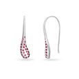 925 Silver Slender Hoop Earrings with Rubies,,hi-res view 2