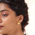 Edgy Sphere 18KT Gold Stud Earrings,,hi-res view 2