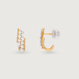 Lattice Cascade Gold & Diamond Stud Earrings,,hi-res view 4
