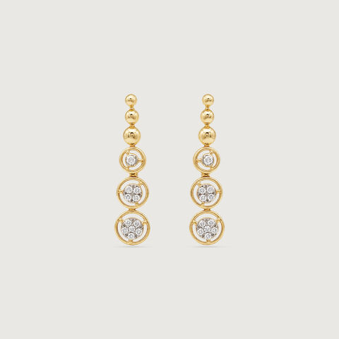Poised Orbit Diamond Drop Earrings