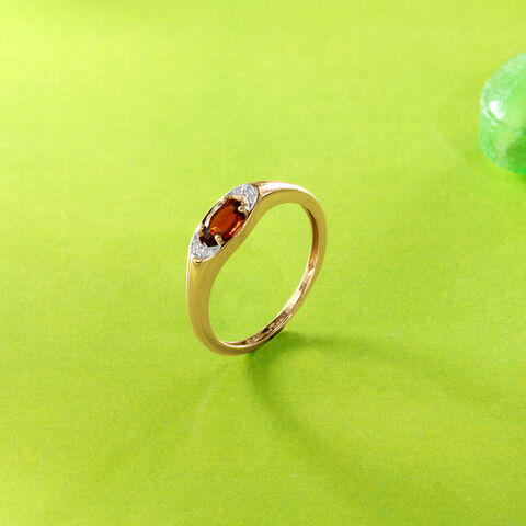 Radiant Garnet Diamond Ring