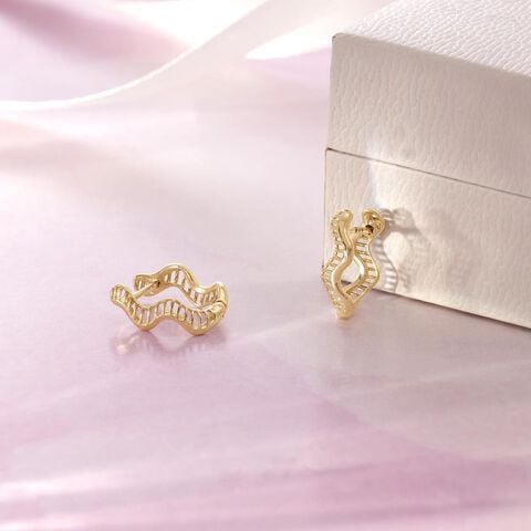 Aura Ripple Gold Hoop Earrings