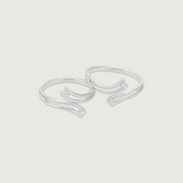 Graceful Curve Silver Toe Rings,,hi-res image number null