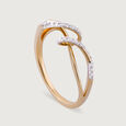 Flowing Grace Gold & Diamond Finger Ring,,hi-res view 3