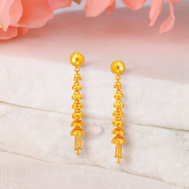 Earrings Jhumka Tanishq Gold Earrings For Female With Price
