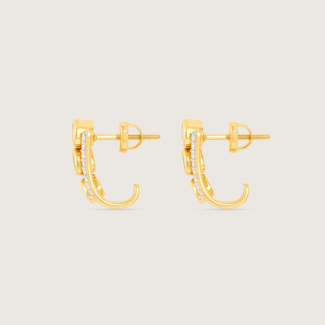 Lustrous Vine Polki Diamond Hoop Earrings,,hi-res image number null