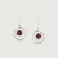 Earthy Waves Silver Hoop Earrings,,hi-res view 4